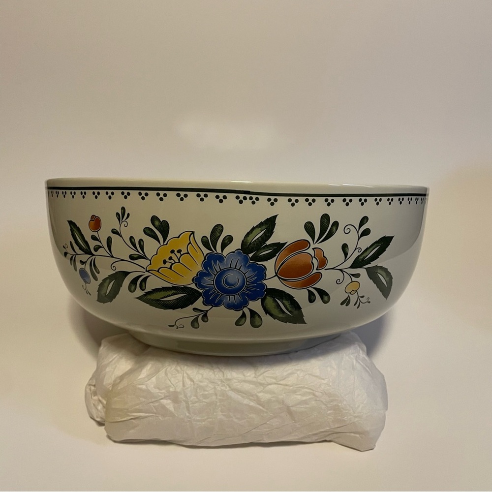 Vintage ASTA  Dutch Floral Serving Bowl